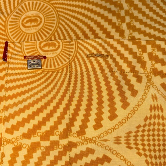 Vintage Ecko Unlimited Shirt XXL Yellow Geometric Y2K Streetwear Button Up Logo - Picture 7 of 9